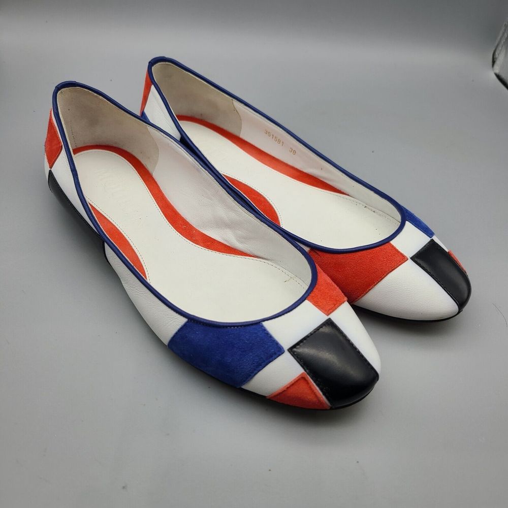 Alexander McQueen leather/ Suede Patchwork Ballerina Flats sz 8  38